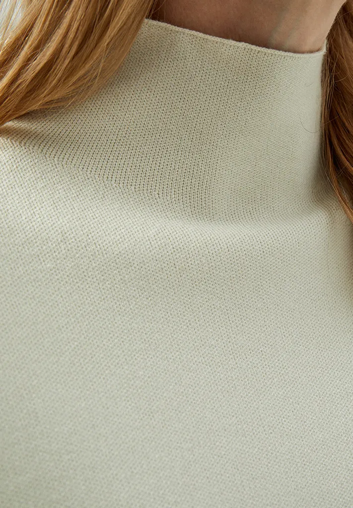 Lupi High Neck Knit Pullover - Light Birch