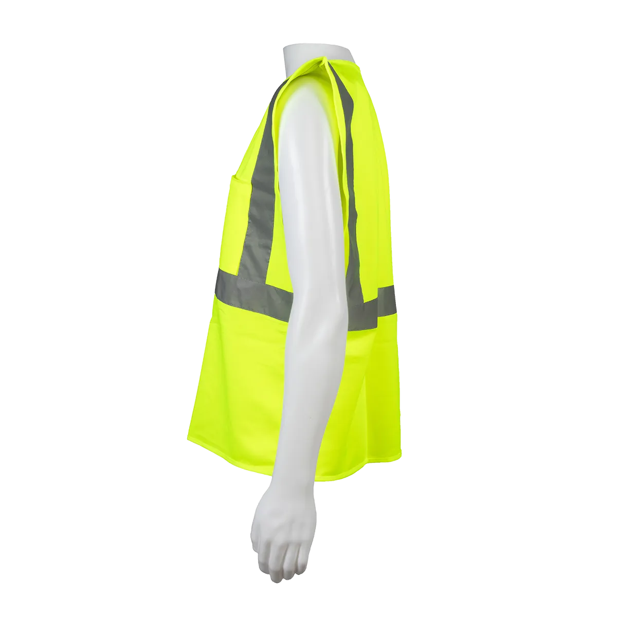 LV2-CB0 ANSI/ISEA 107-2020 CLASS 2 Lime Solid Safety Vest Zipper Closure