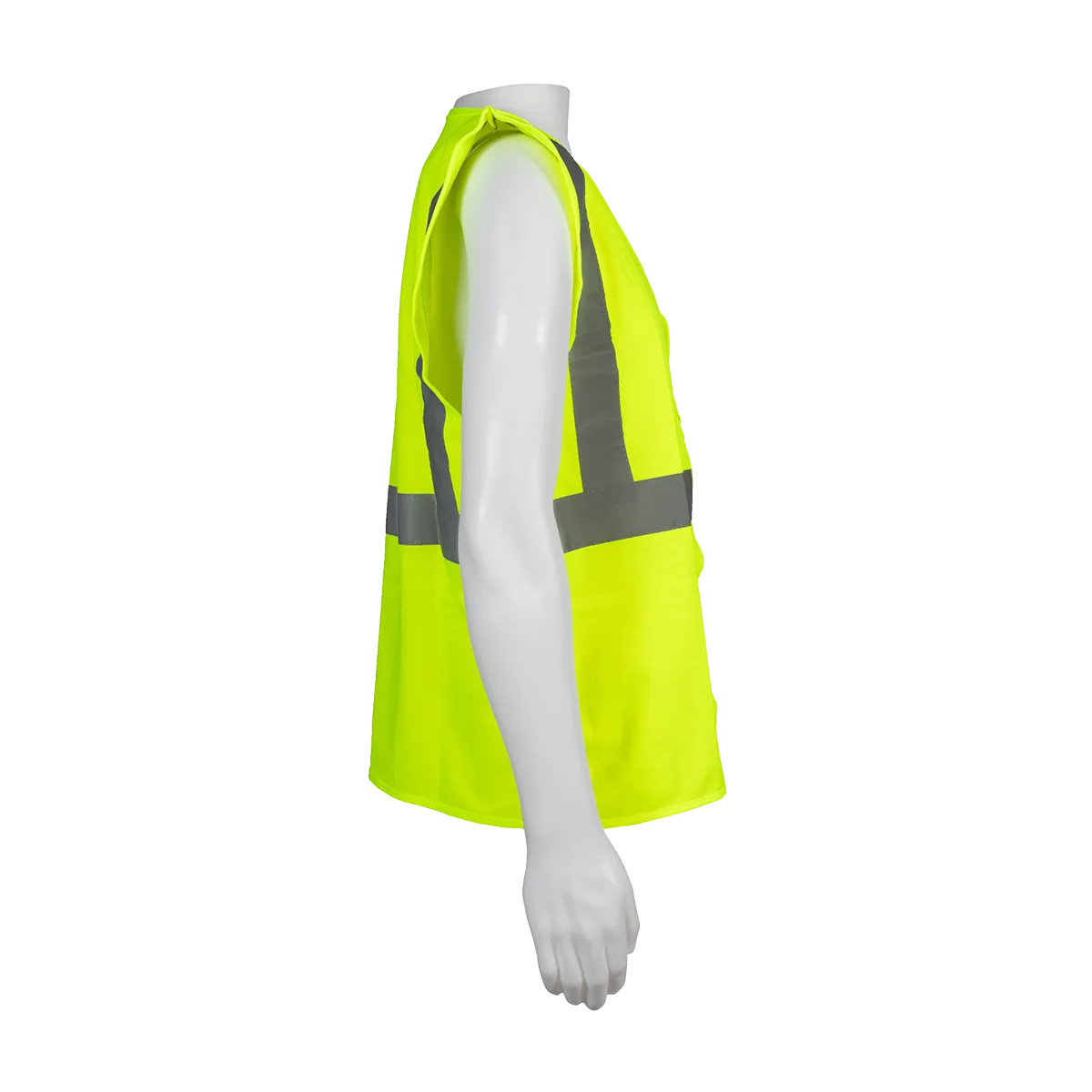 LV2-CB0 ANSI/ISEA 107-2020 CLASS 2 Lime Solid Safety Vest Zipper Closure