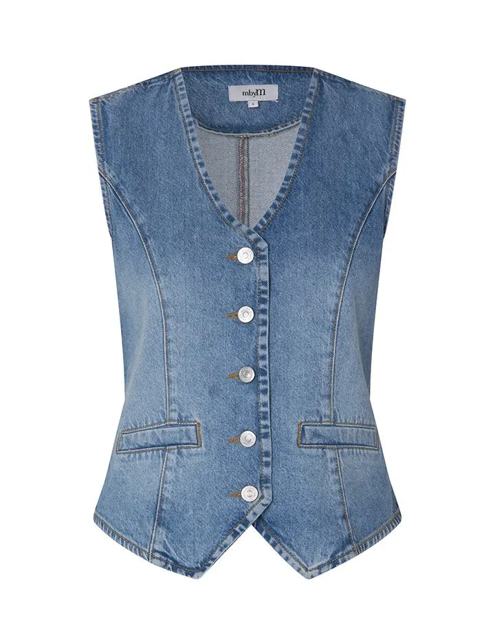 MbyM MAYAFABP74 Flanas-M Vest 58929616 Light Vintage Wash