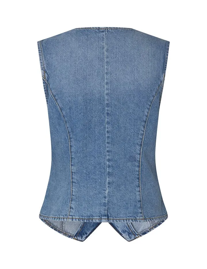 MbyM MAYAFABP74 Flanas-M Vest 58929616 Light Vintage Wash