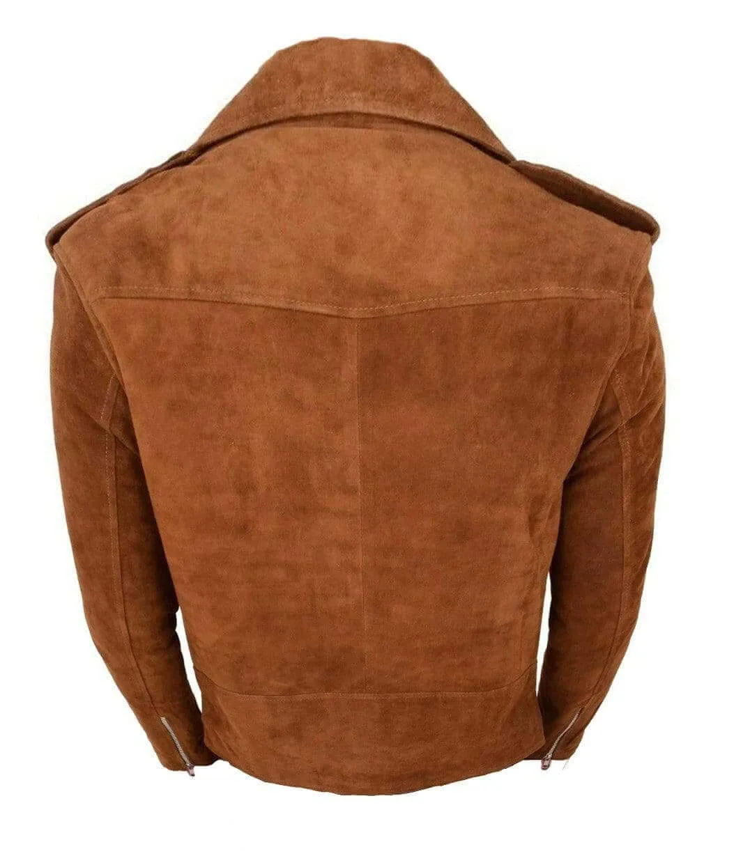 Men's Brando Style Suede Leather Jacket