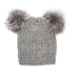 MIMI CHUNKY BEANIE IN LIGHT GREY