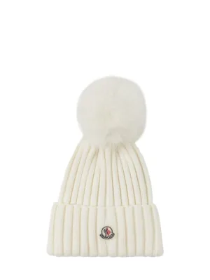 Moncler   Virgin wool beanie w/ pompom 