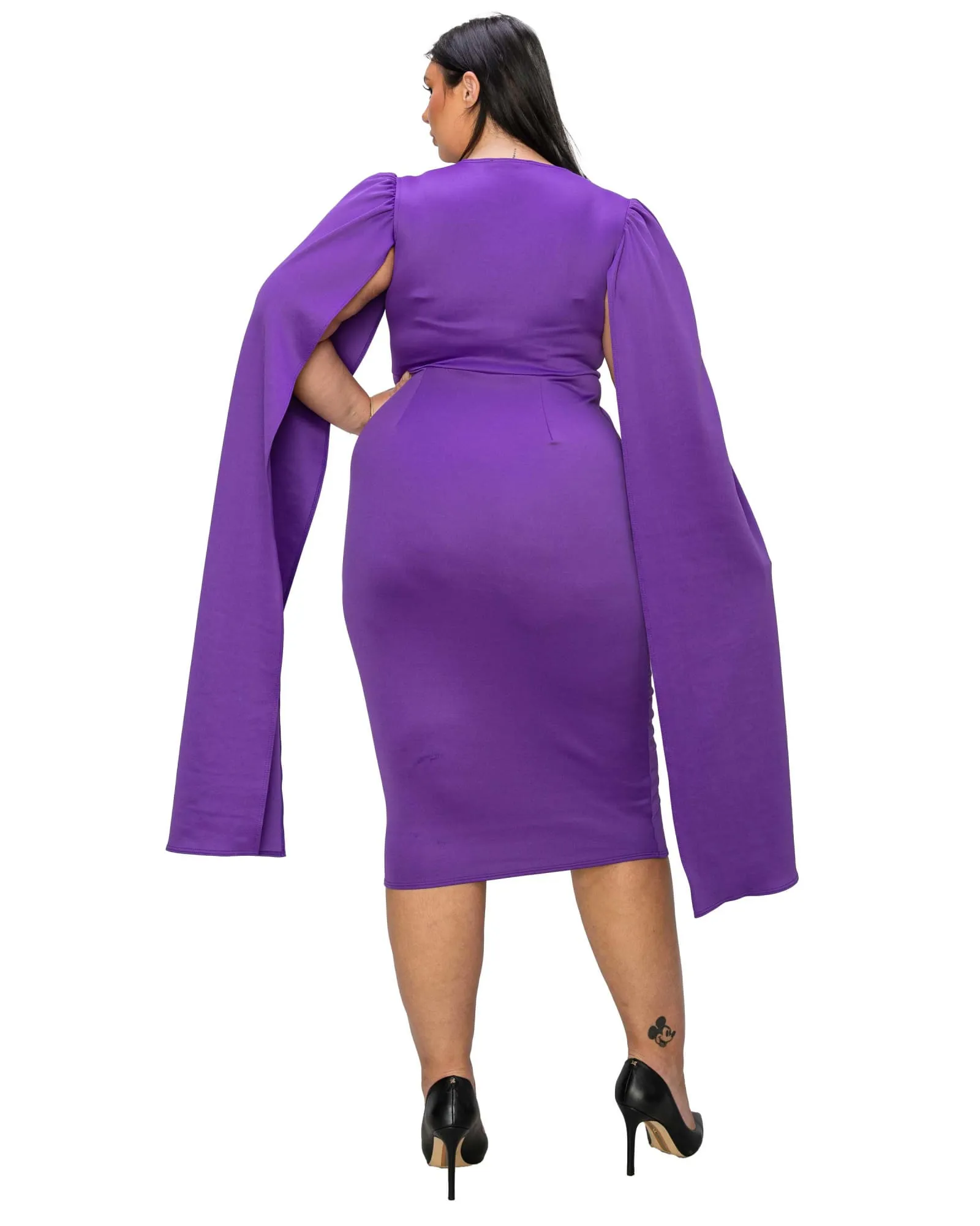 Naomi Cape Dress | Purple