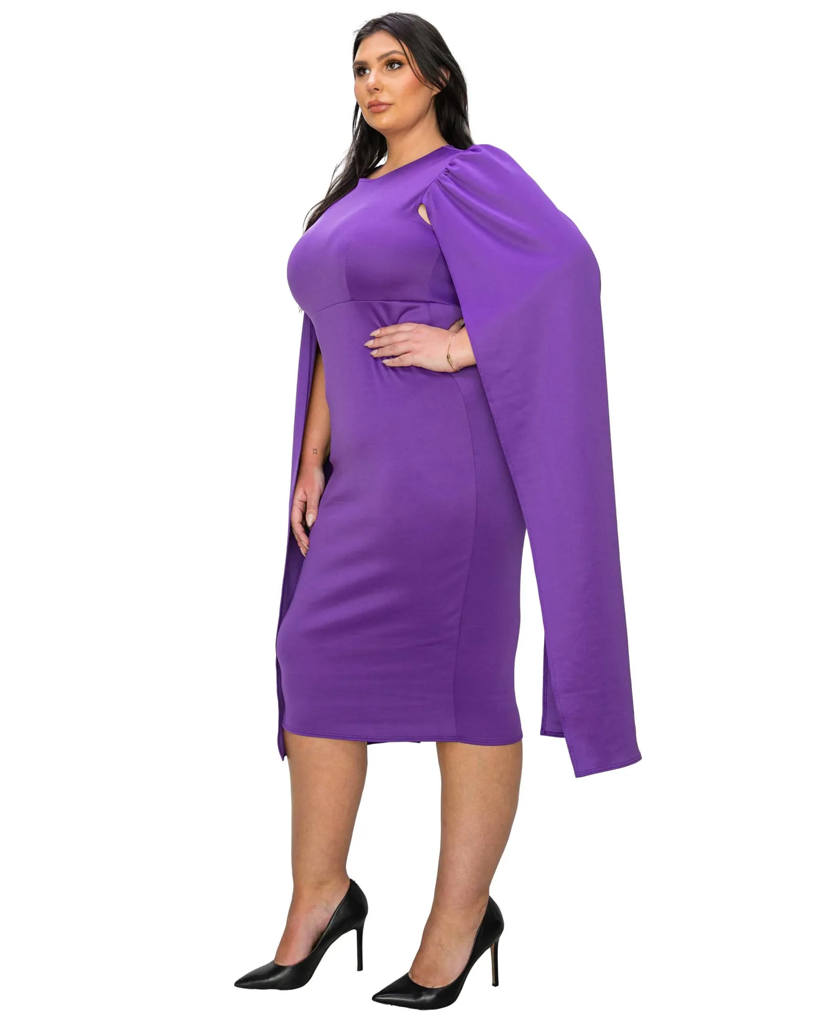 Naomi Cape Dress | Purple