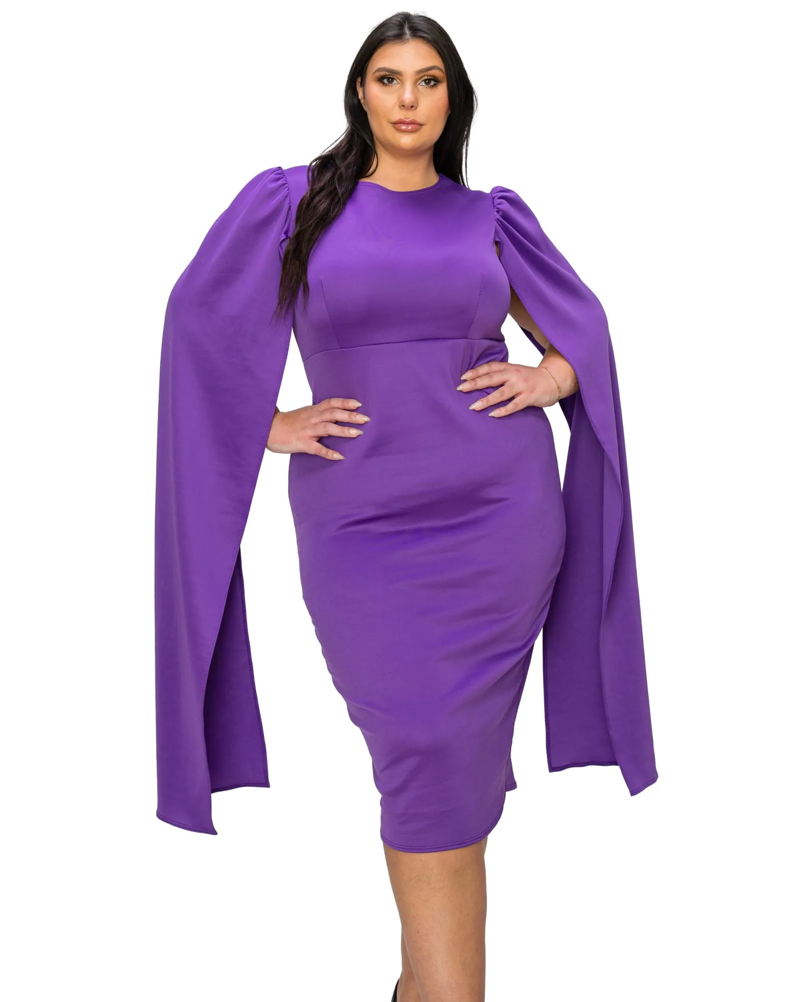 Naomi Cape Dress | Purple