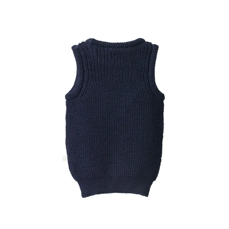 Nature Baby Merino Knit Vest - Navy