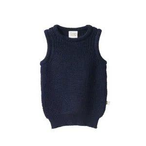 Nature Baby Merino Knit Vest - Navy