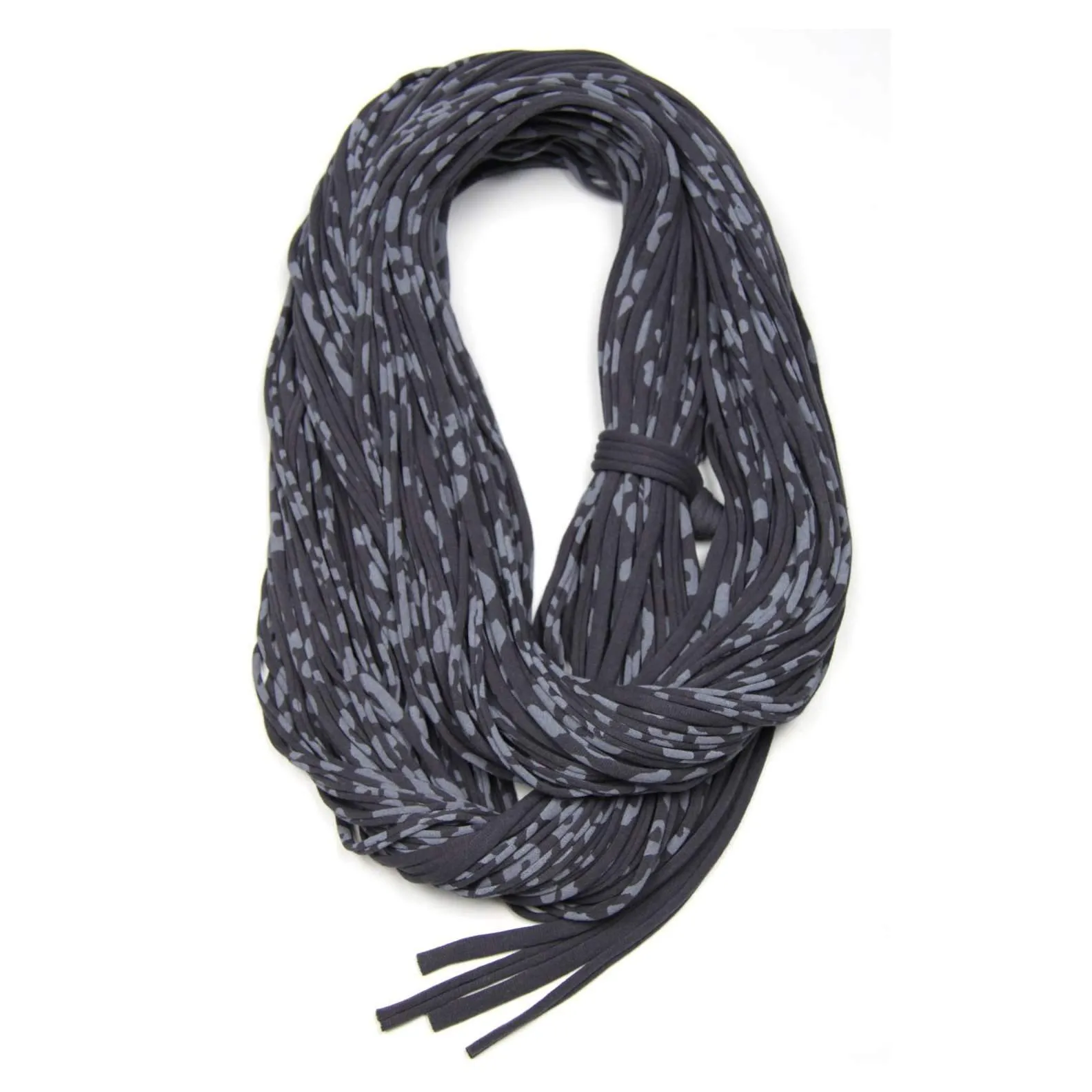 Necklush Chunky Scarf / Dark Grey / Leopard Print / Unisex