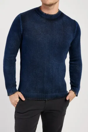 Off Gauge Destroyed Pullover Sweater In Midnight