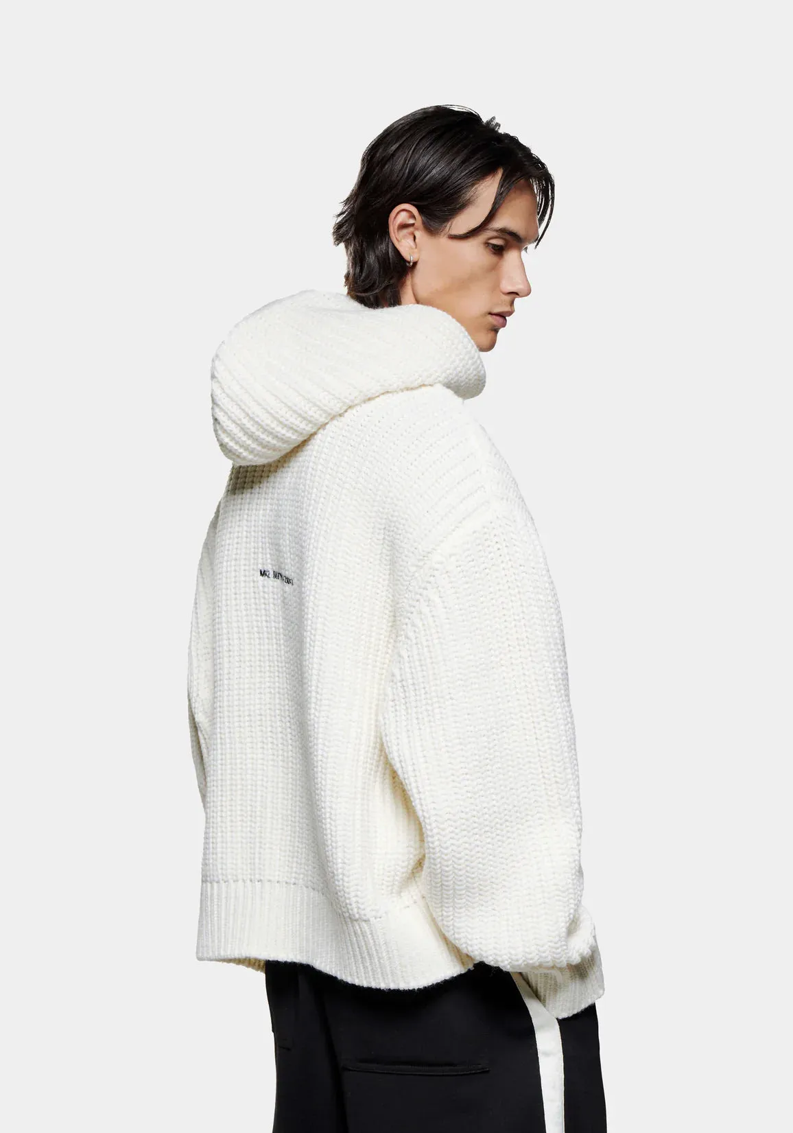 Oversized Fit Chunky Rib Knit Hoodie