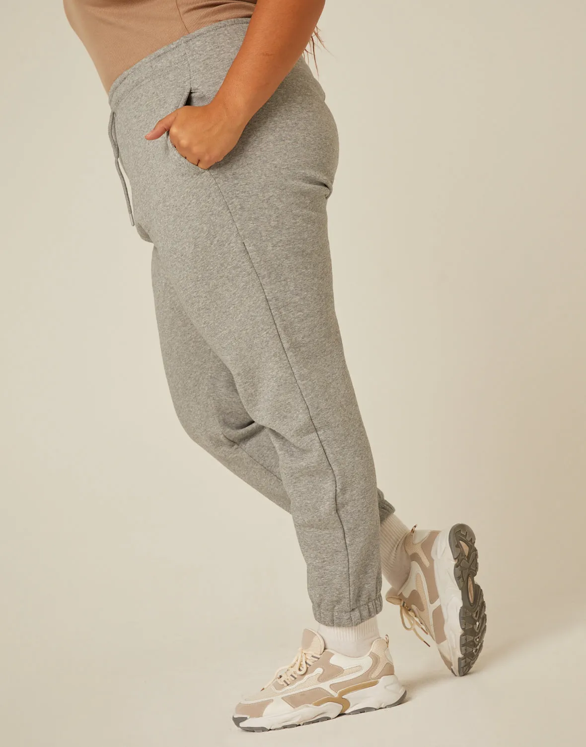 Plus Size Comfy Fleece Lined Joggers