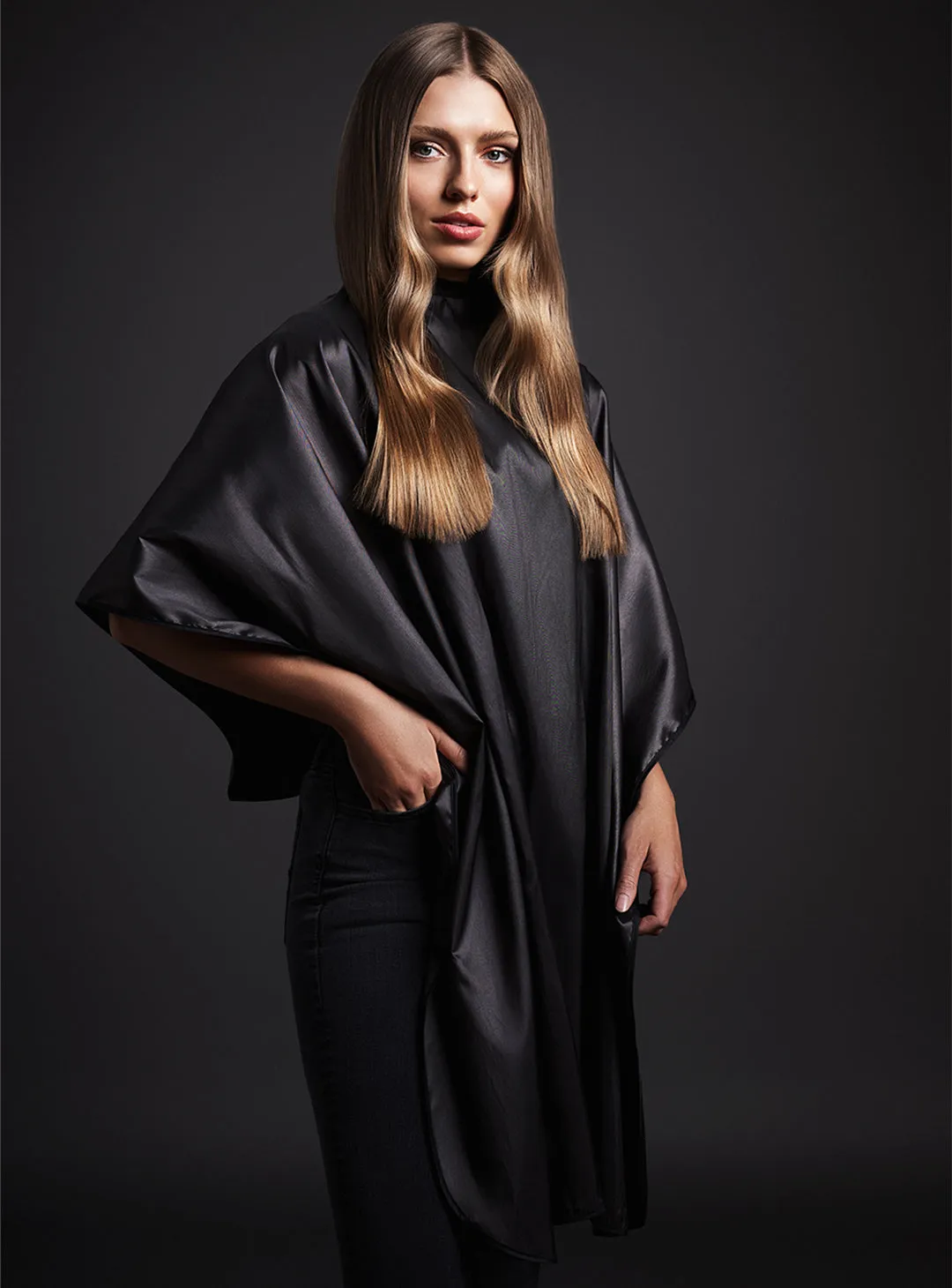 Premium Client Hairstyling Cape - Gunmetal