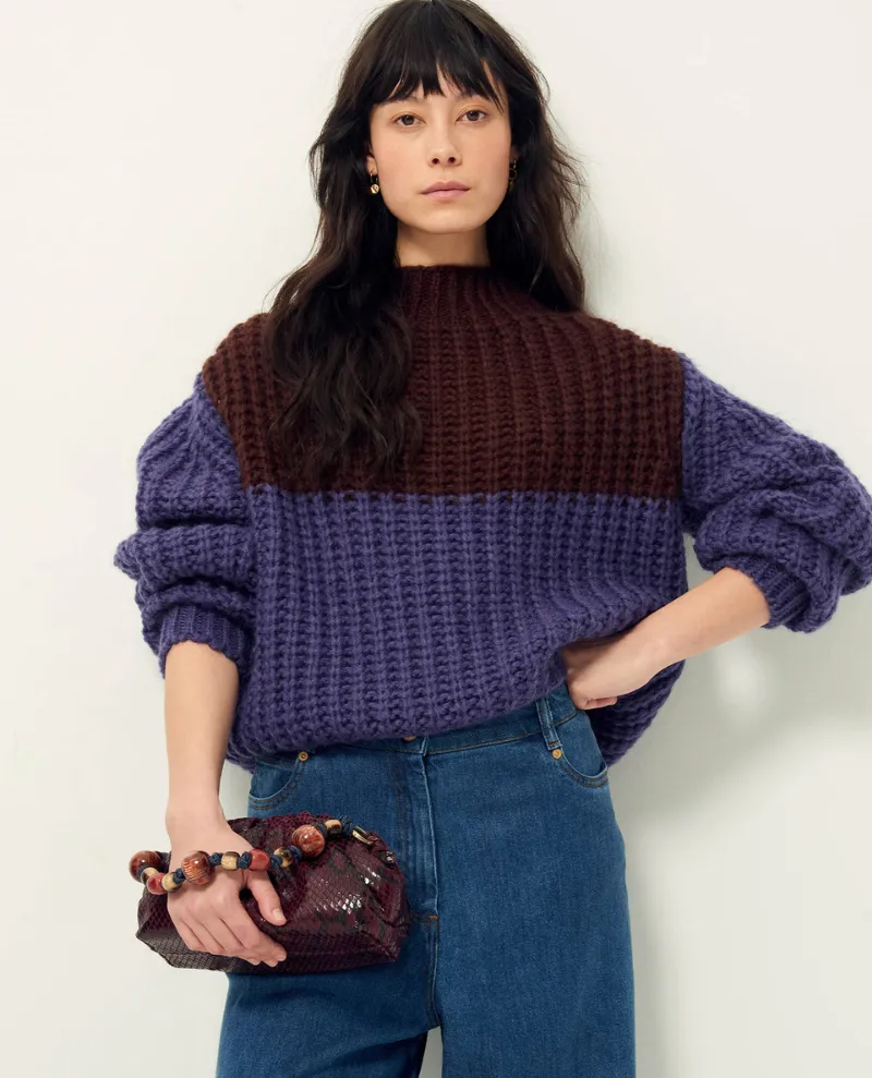 Sessun Santa Blue Chocolate Chunky Knit