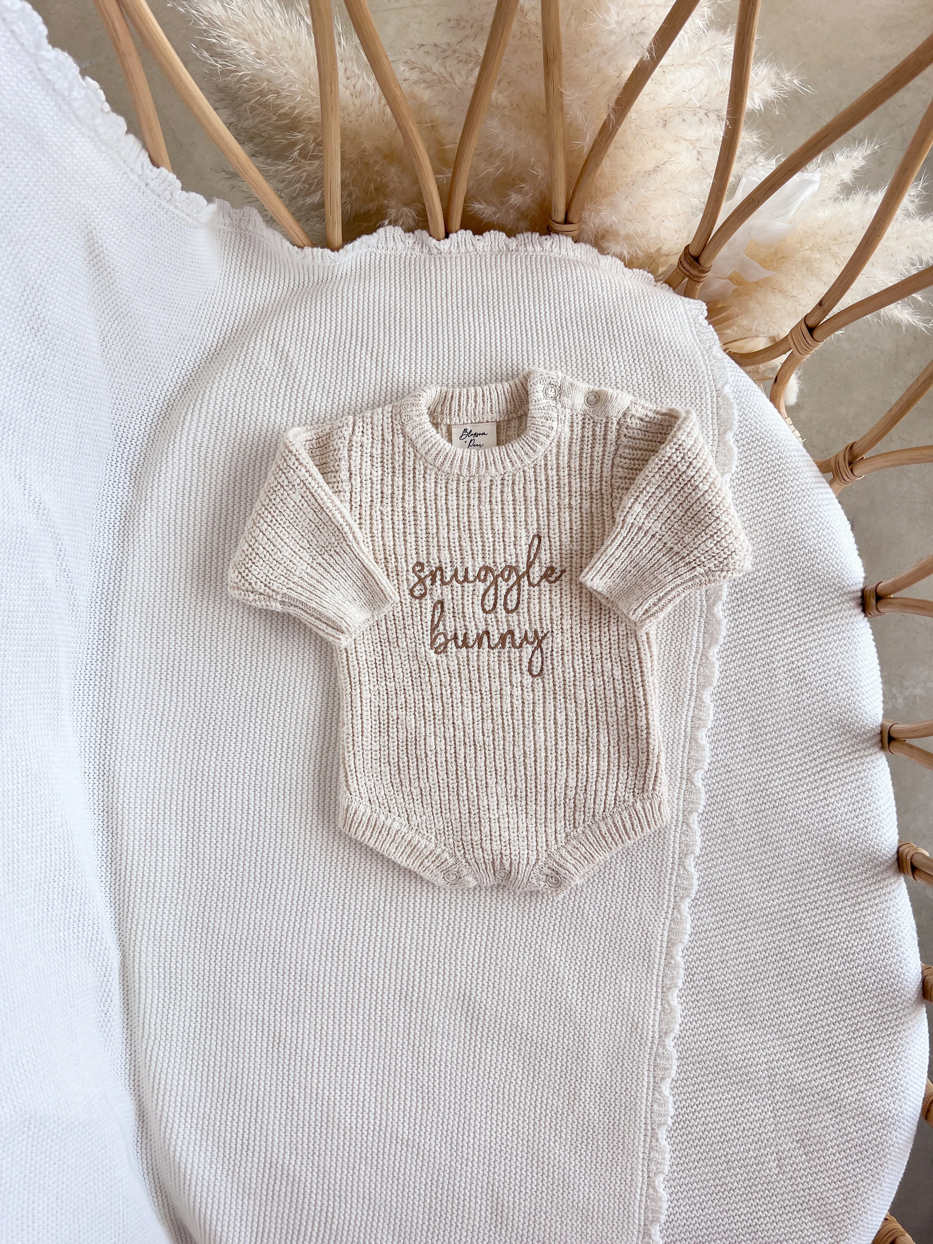 'Snuggle Bunny' Long Sleeve Chunky Knit Bundle - Honey