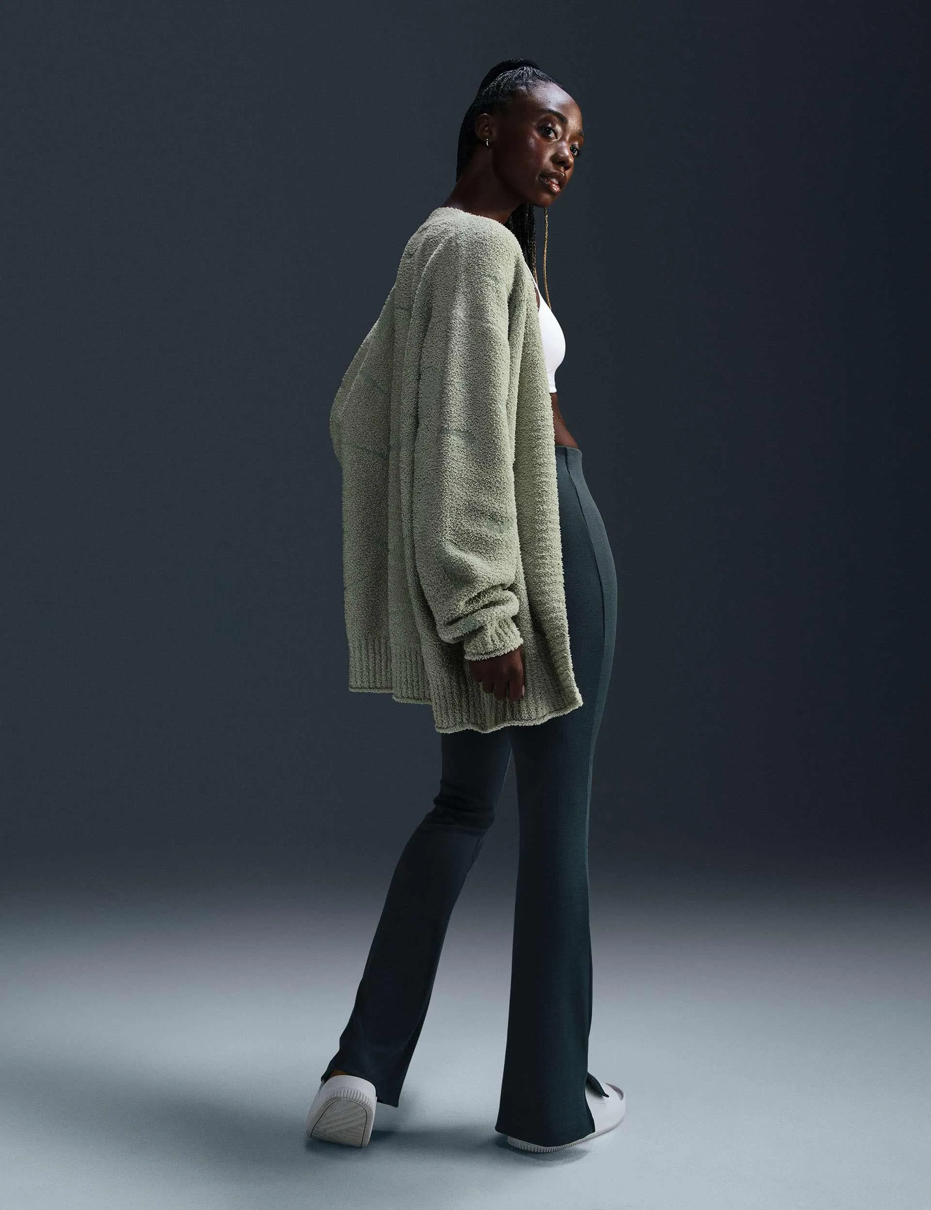 Sportswear Phoenix Cozy Bouclé Oversized Knit Cardigan - Jade Horizon