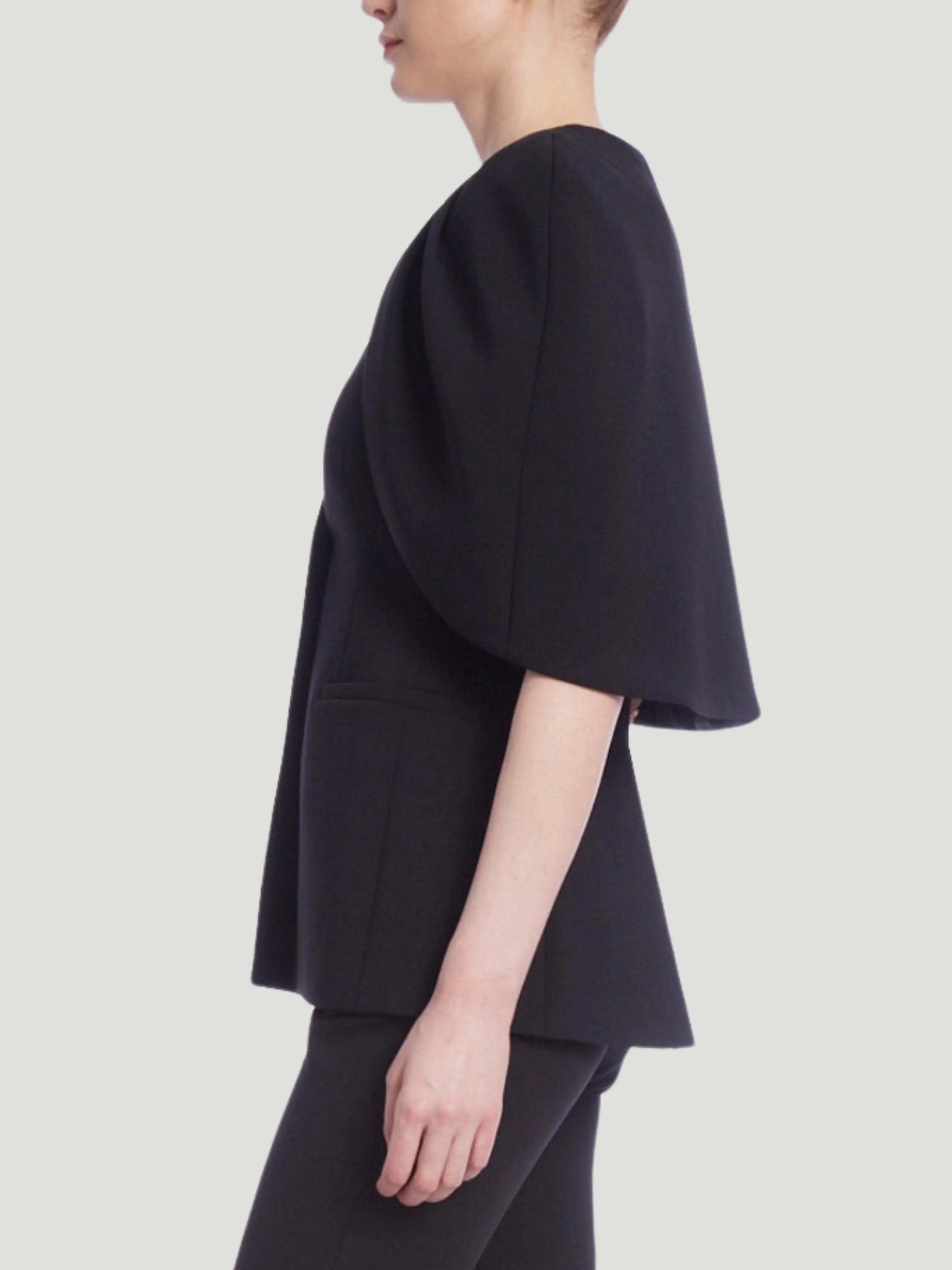 Structured Crepe Cape Jacket