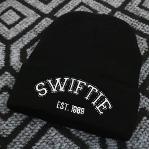 Swiftie Knit Beanie in Black