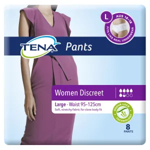 Tena Pants Discreet Women Large 8 Packs