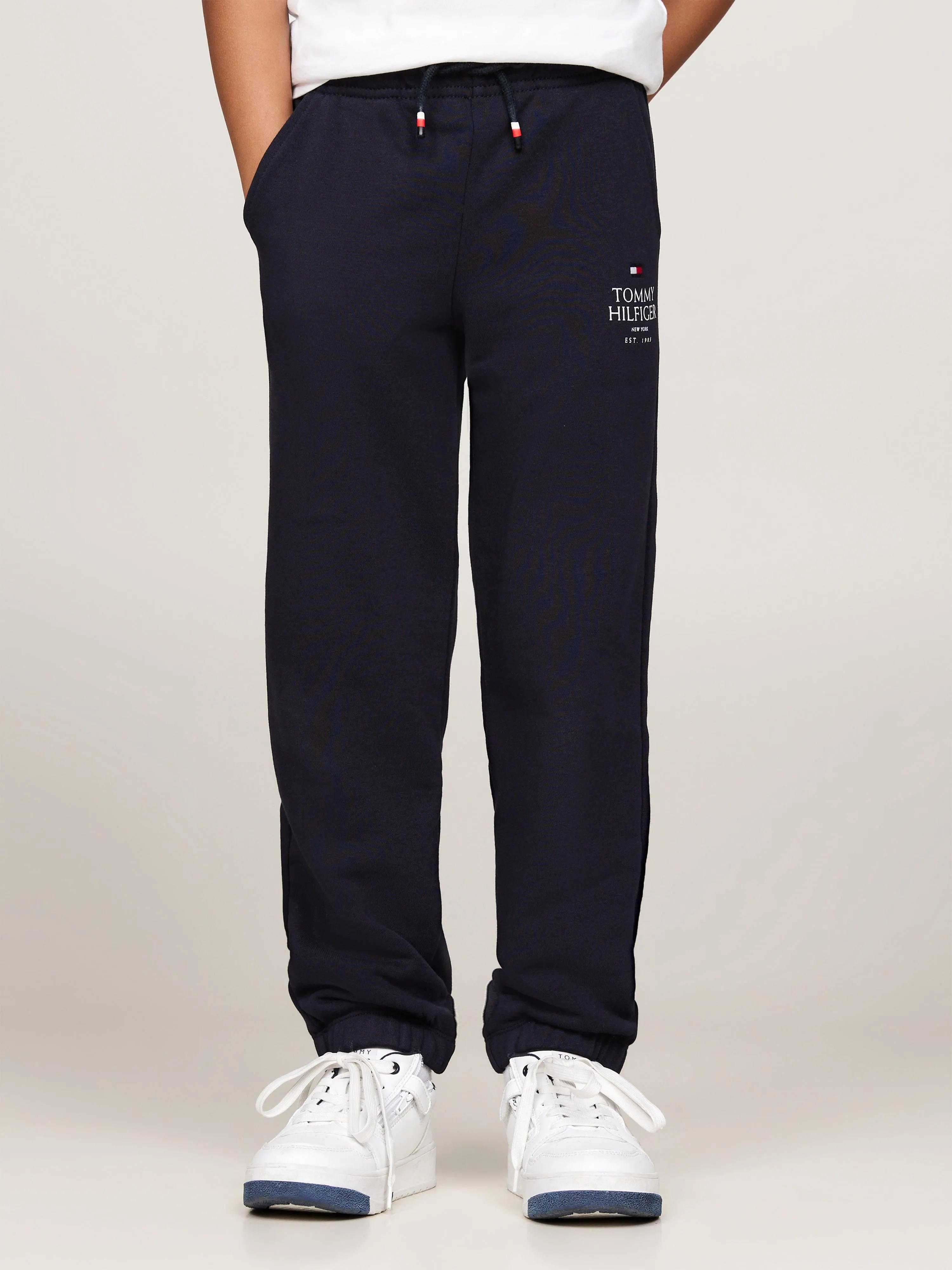 Tommy Hilfiger Boys Logo Puff Print Joggers in Navy