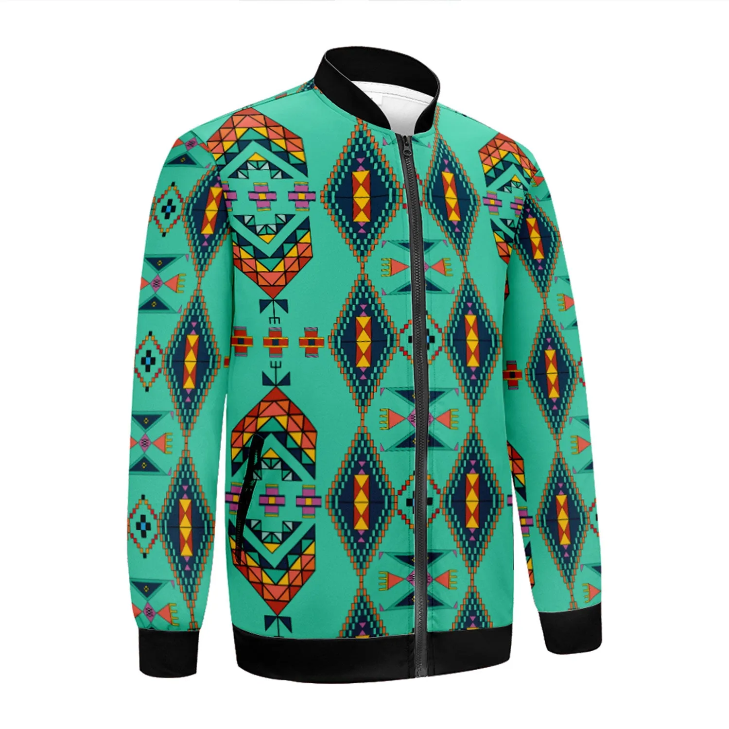 Travois Tipi Smoky Sky Zippered Collared Lightweight Jacket