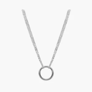 Tula Short Chunky Ring Necklace Silver Plating