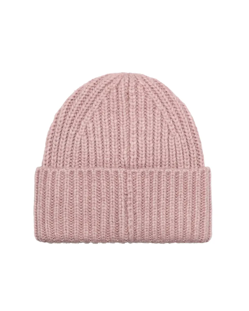 UGG Mauve Chunky Rib Knit Beanie with Logo