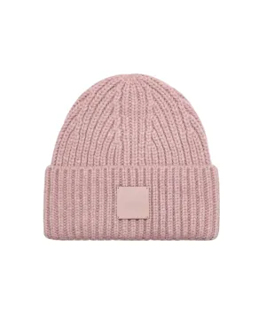 UGG Mauve Chunky Rib Knit Beanie with Logo