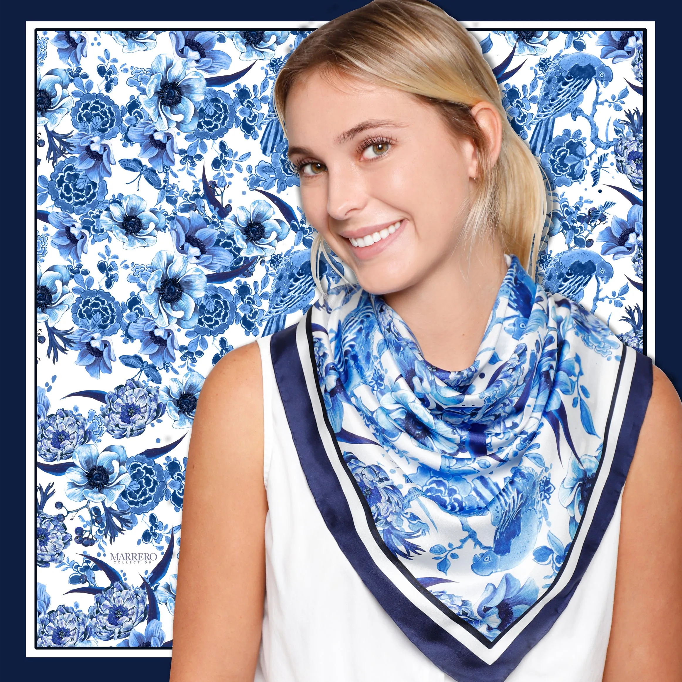 Wedgwood Square Silk Scarf