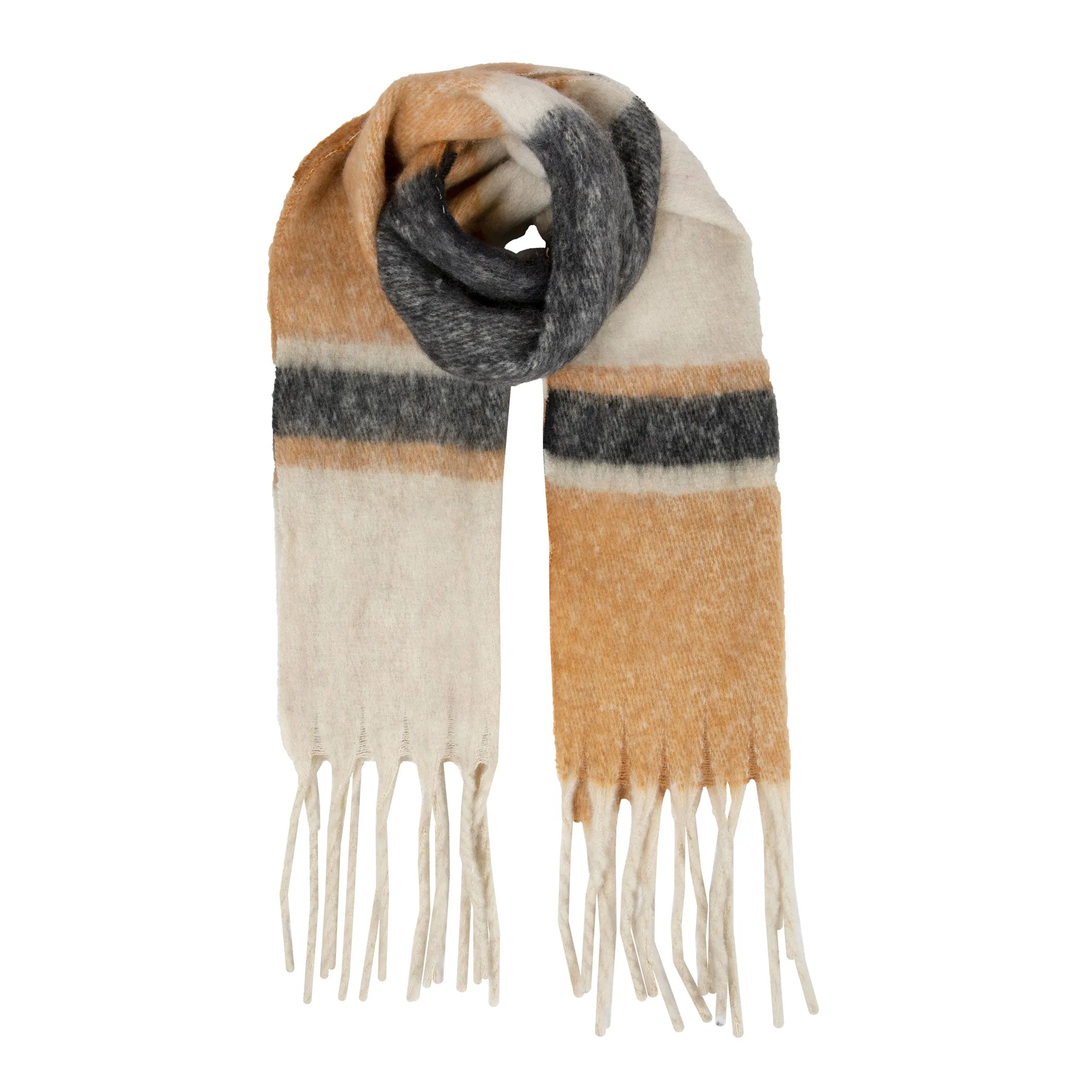 Women’s Chunky Stripe Scarf with Tassels