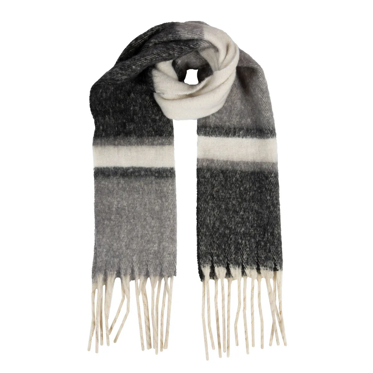 Women’s Chunky Stripe Scarf with Tassels