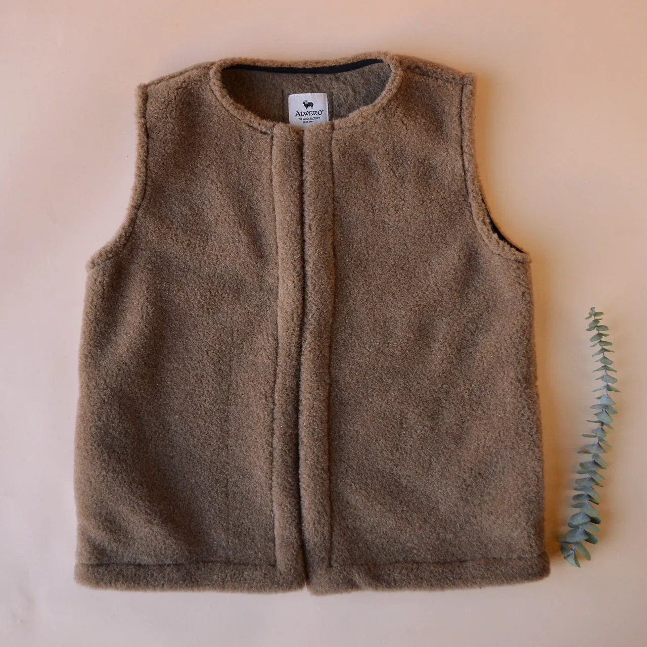 Women's Fleece Vest - 100% Wool - Camel *Returning 2025