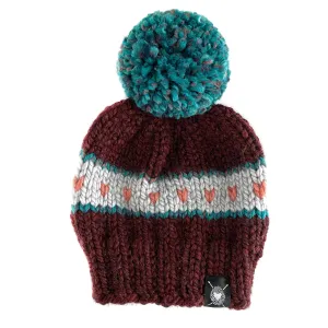 Zero Waste : Stripes   Tiny Hearts Pom-Pom Beanie